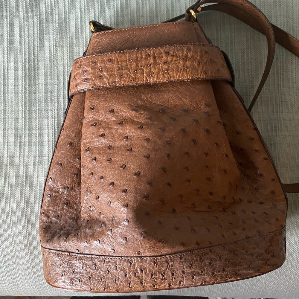 Vintage Ostrich style Bucket Bag - Picture 6 of 8
